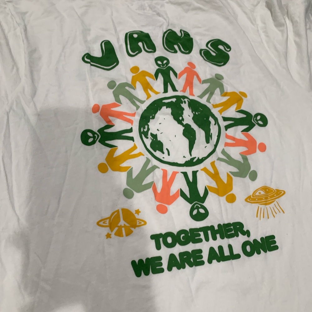 Vans together we are all one White Graphic T-Shirt Large